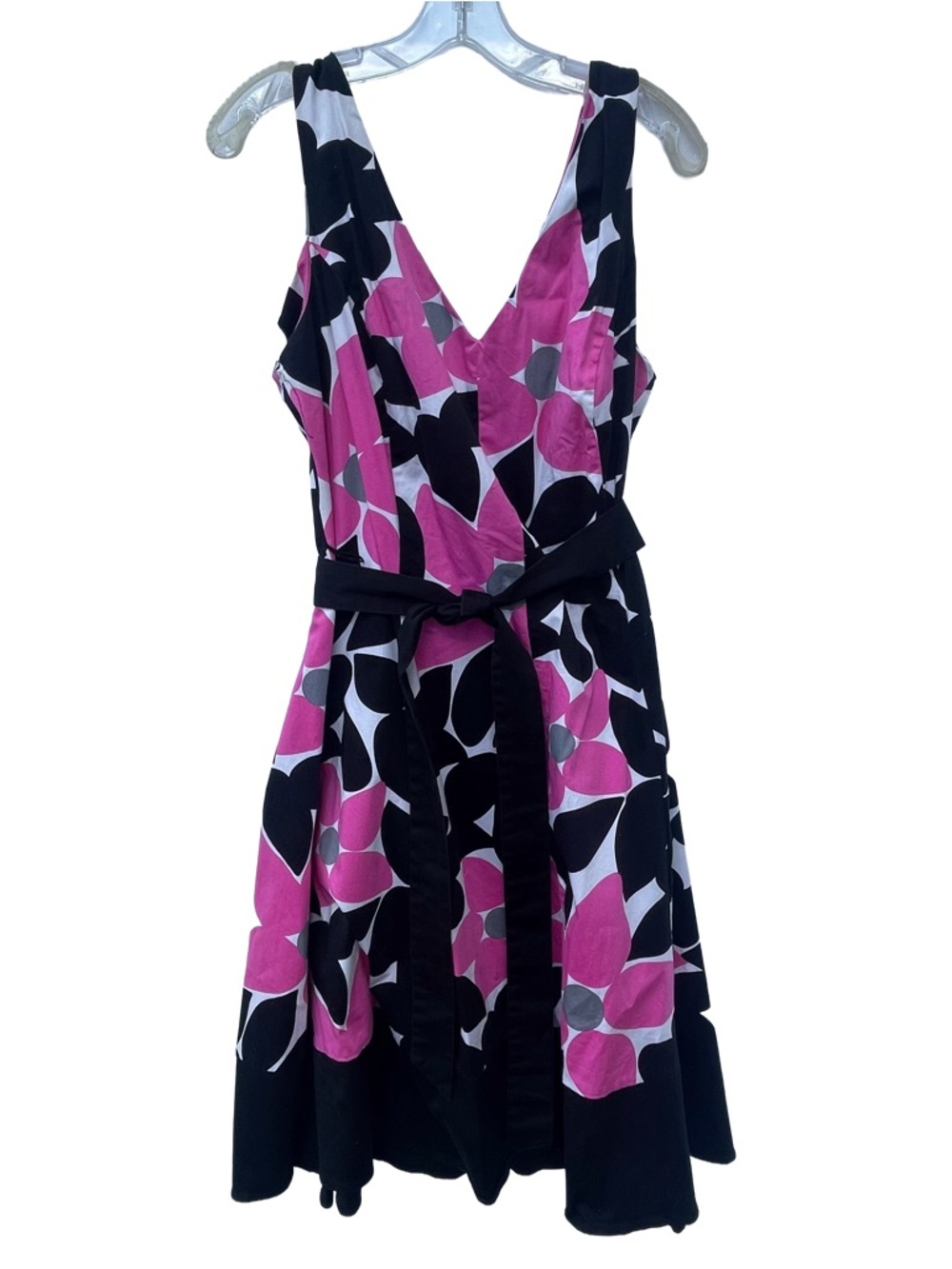 Dress Barn Sleeveless Pink Floral A-Line Midi Dres w/Waist Tie Women’s Size 22W